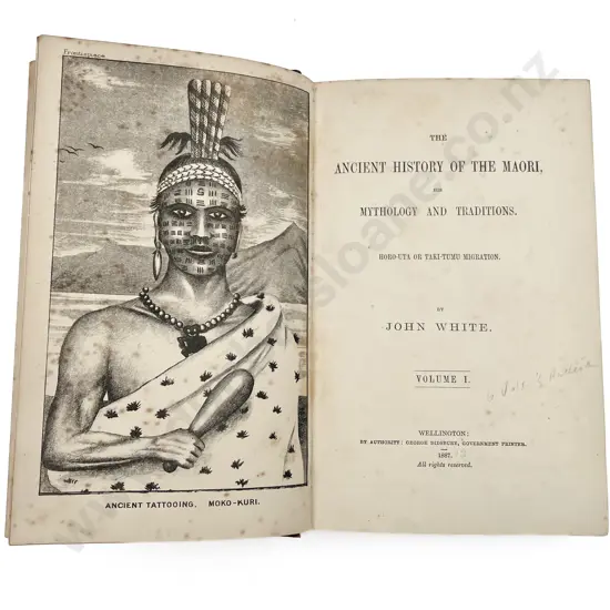 White John - The Ancient History Of The Maori (6 Vols plus rare Illustrations vol)
