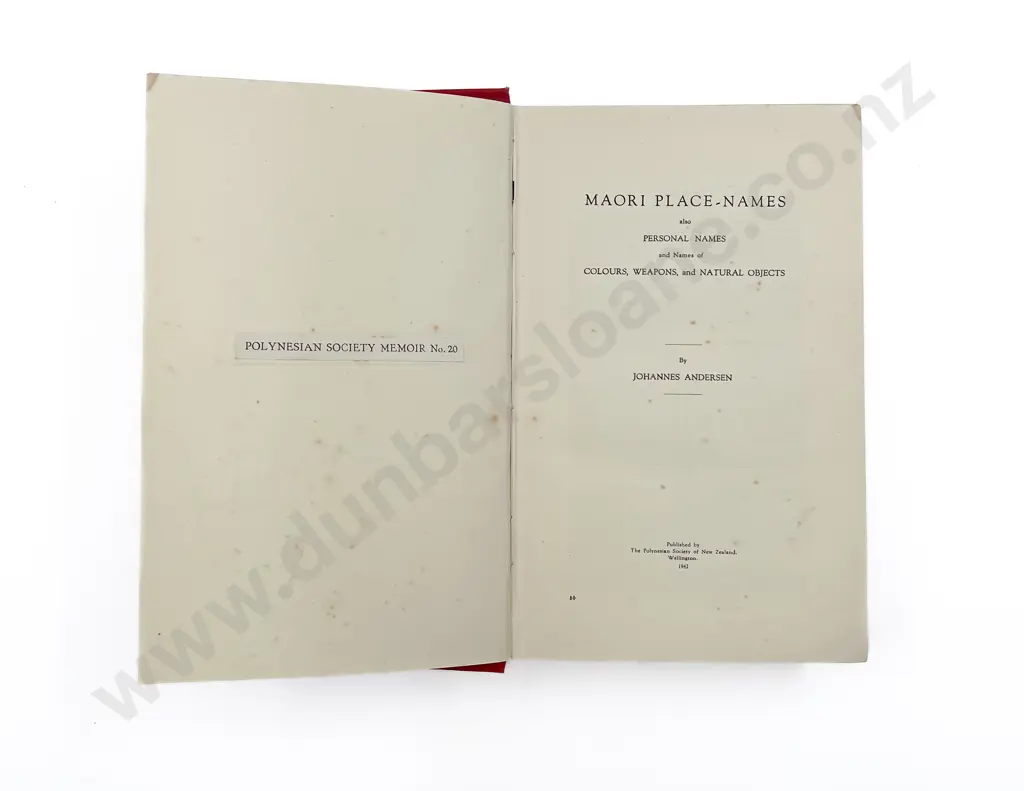 Andersen Johannes - Maori Place-Names Image 1++