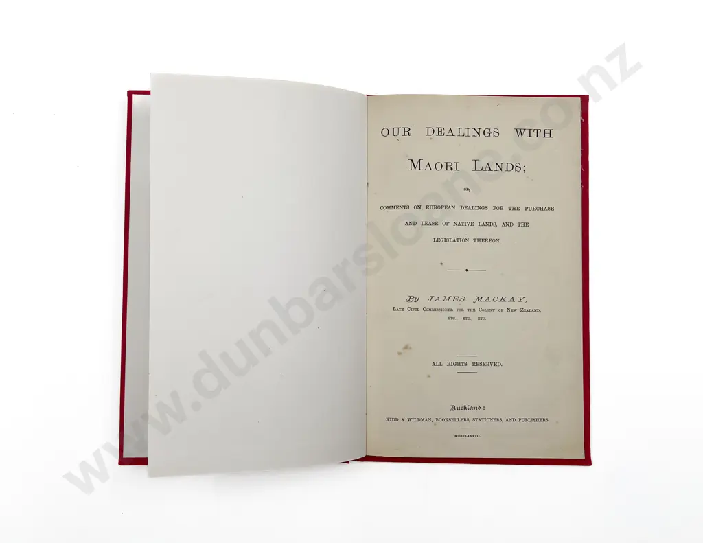 Mackay James - Our Dealings With Maori Lands Image 1++