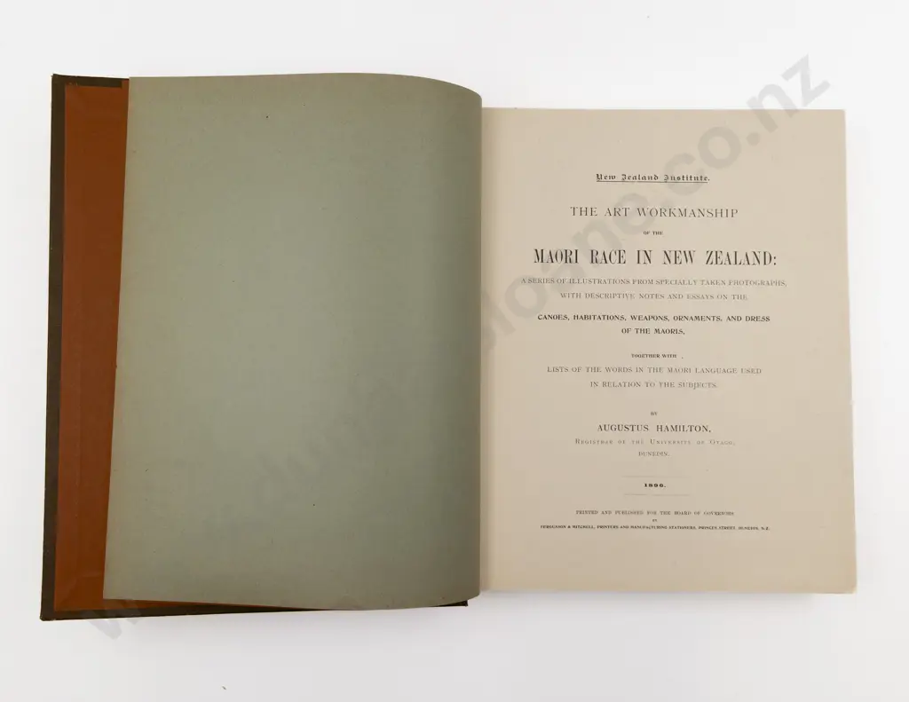 Hamilton Augustus - The Art Workmanship of the Maori Race In New Zealand Image 1++