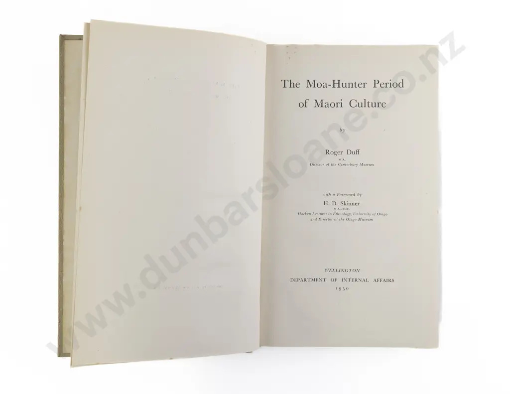 Duff Roger - The Moa-Hunter Period of Maori Culture Image 1++