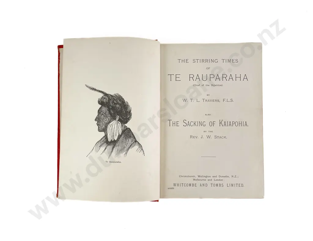 Travers W T L - The Stirring Times of Te Rauparaha (Chief of the Ngatitoa) Image 1++