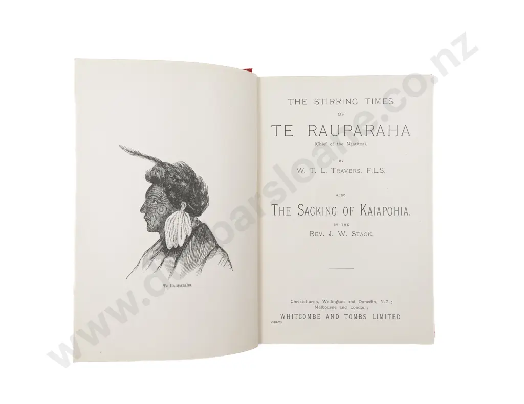 Travers W T L - The Stirring Times of Te Rauparaha (Chief of the Ngatitoa) Image 1++