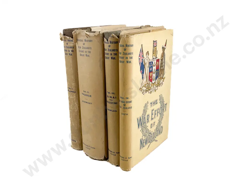 Set Of 4 Official History Of New Zealand's Effort In The Great War Image 1++