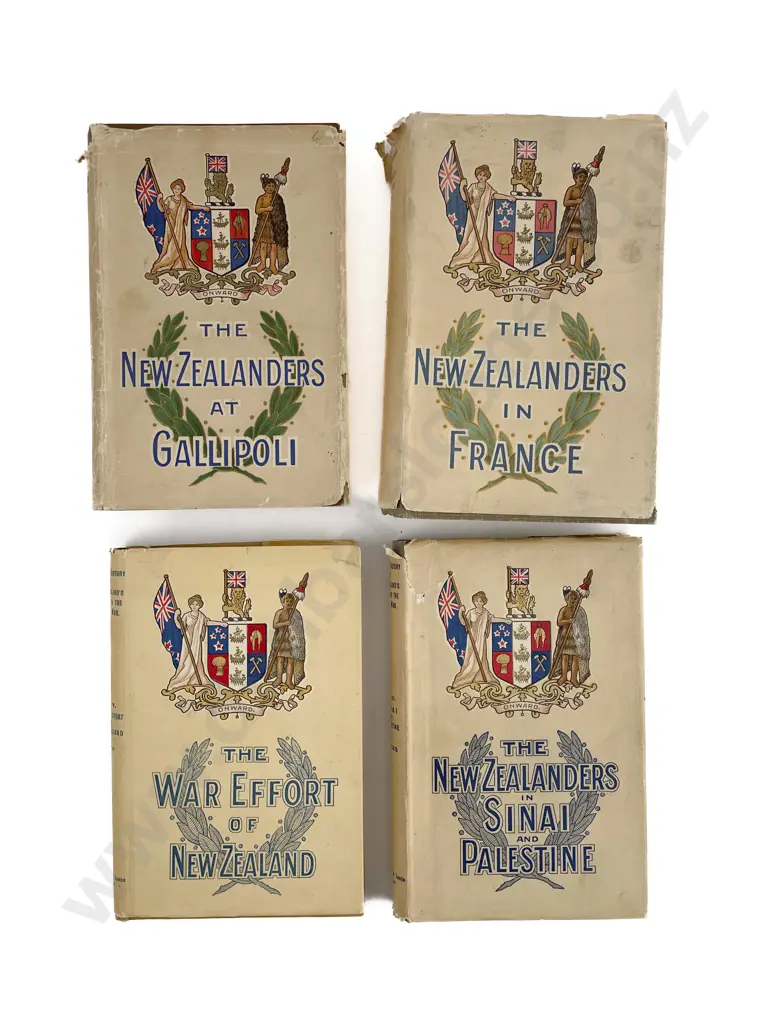 Set Of 4 Official History Of New Zealand's Effort In The Great War Image 1++