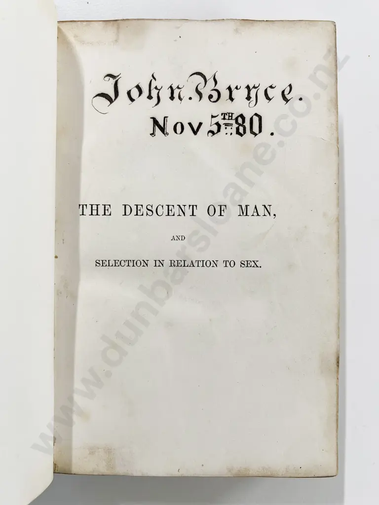Darwin Charles - The Descent Of Man 2 Volumes (Personal Copy Of John Bryce) Image 1++
