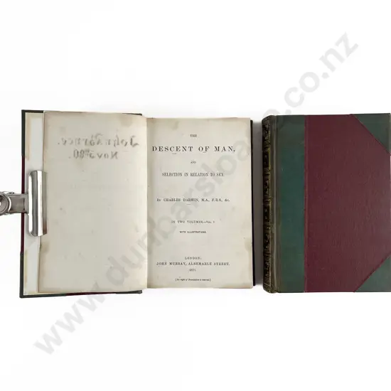 Darwin Charles - The Descent Of Man 2 Volumes (Personal Copy Of John Bryce)