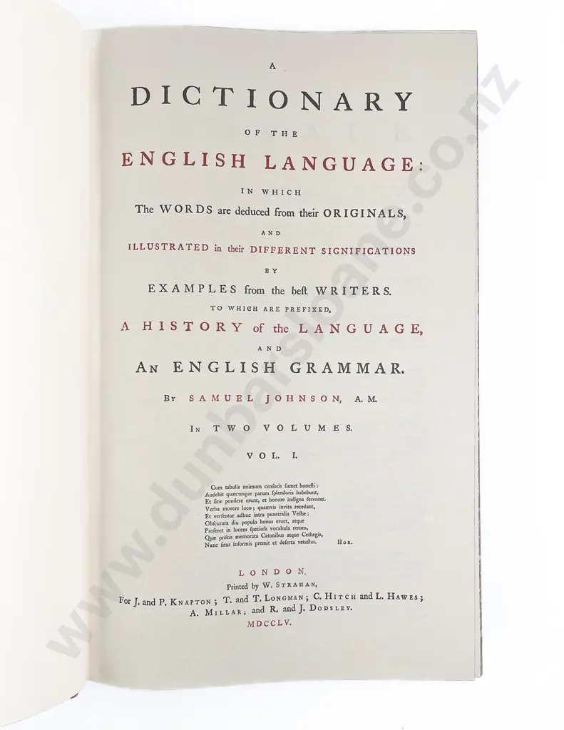 Johnson Samuel - Johnsons Dictionary (2 Volumes) Image 1++