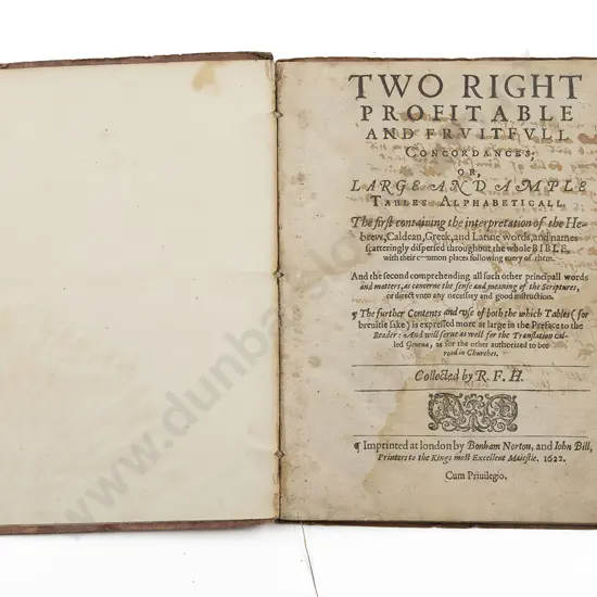 Group Of 5 Religious & Alphabetical Volumes Printed By Bonham Norton & John Bill