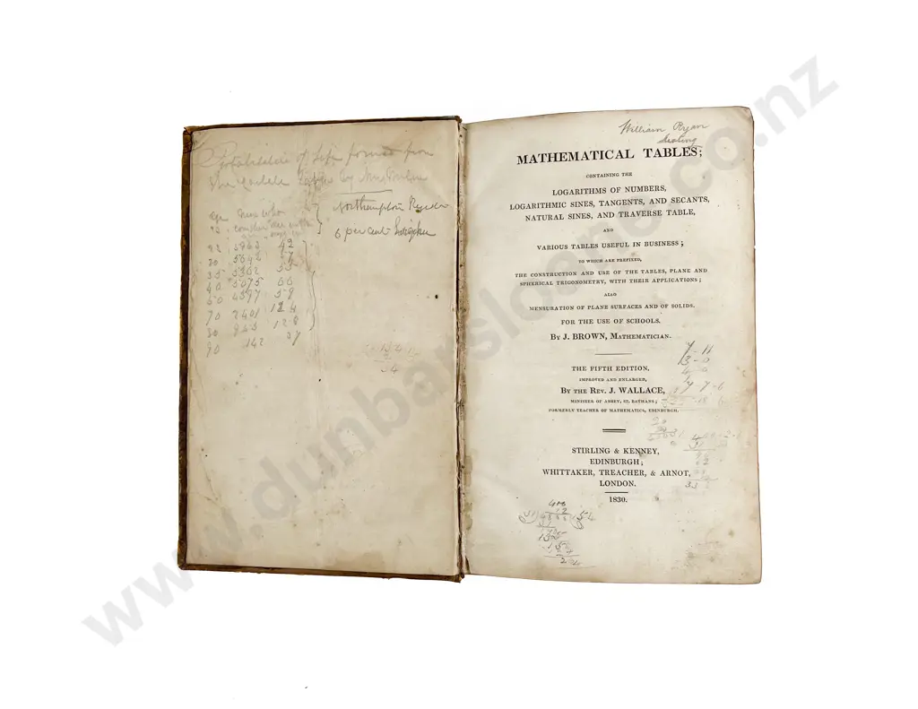 Brown J - Mathematical Tables Image 1++
