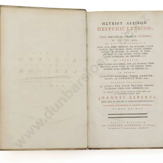 Hysechius of Alexandria - Hesychiou Lexikon-Heyschii Lexicon
