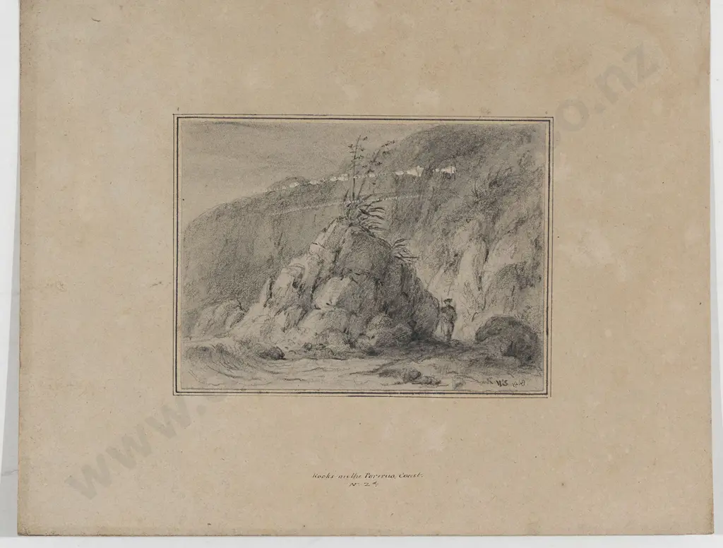 William Swainson - Rocks on the Porirua Coast (faults) Image 1++