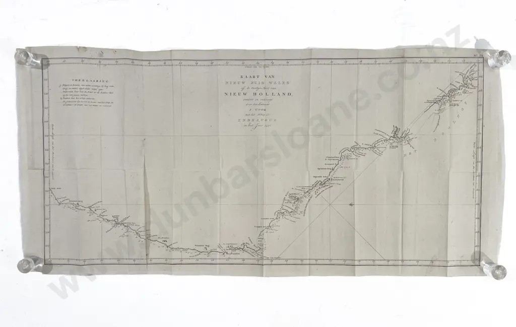 James Cook - Kaart Van Nieuw Zuid Wales of de Oostlijke Kust Van Nieuw Holland 1770 Image 1++
