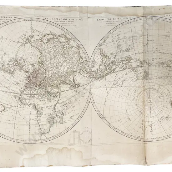 French 1774 Map - La Mappemonde Projettee