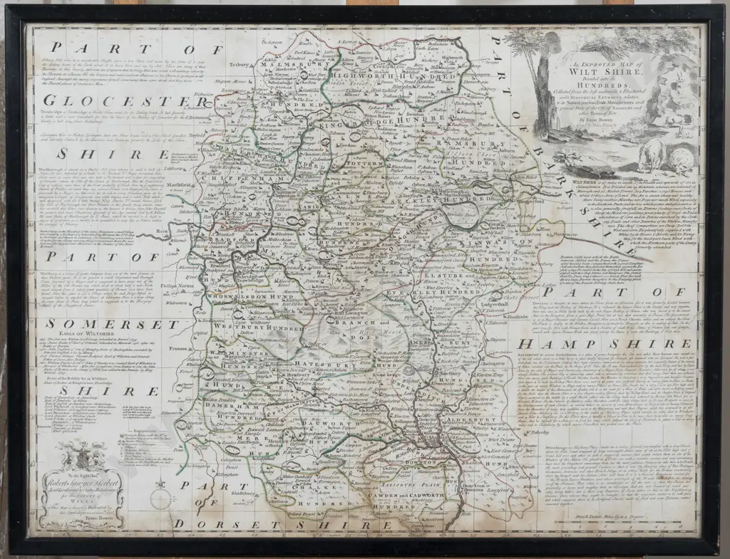 Emmanuel Bowen - 1780 Improved Map Of Wilt Shire Image 1++