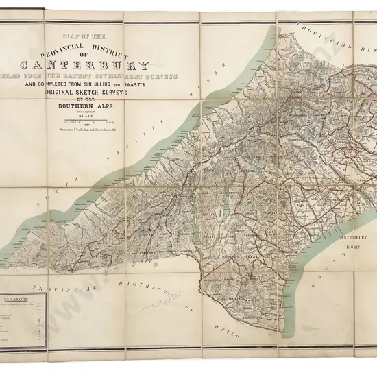 (-) Map Of The Provincial District Of Canterbury
