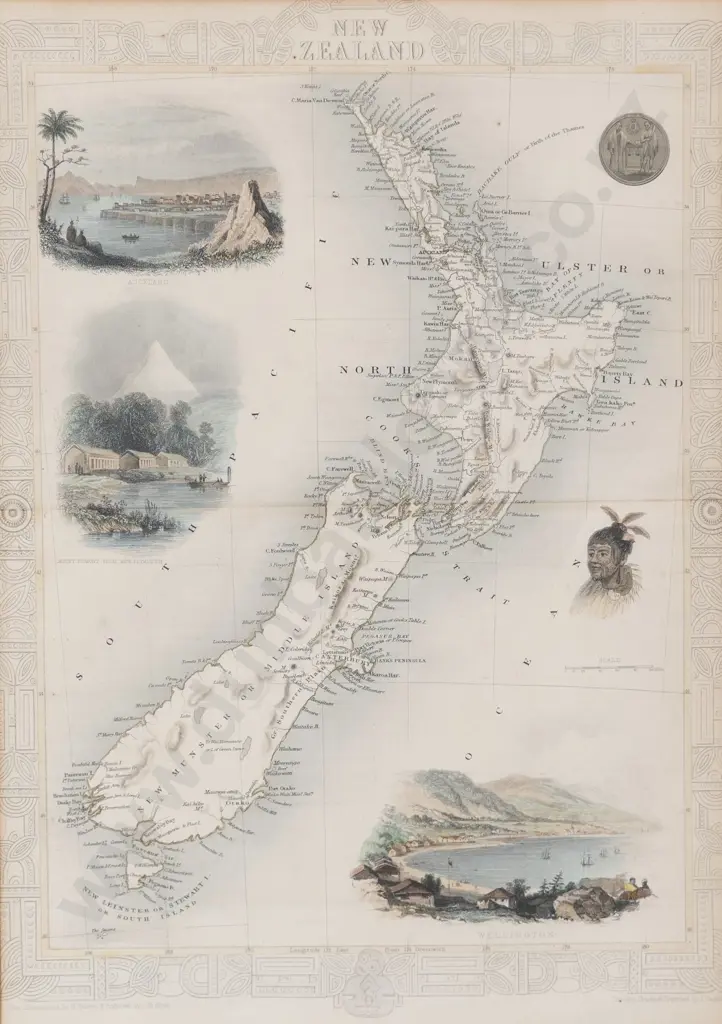 J Rapkin - A Map Of New Zealand (1851) Image 1++