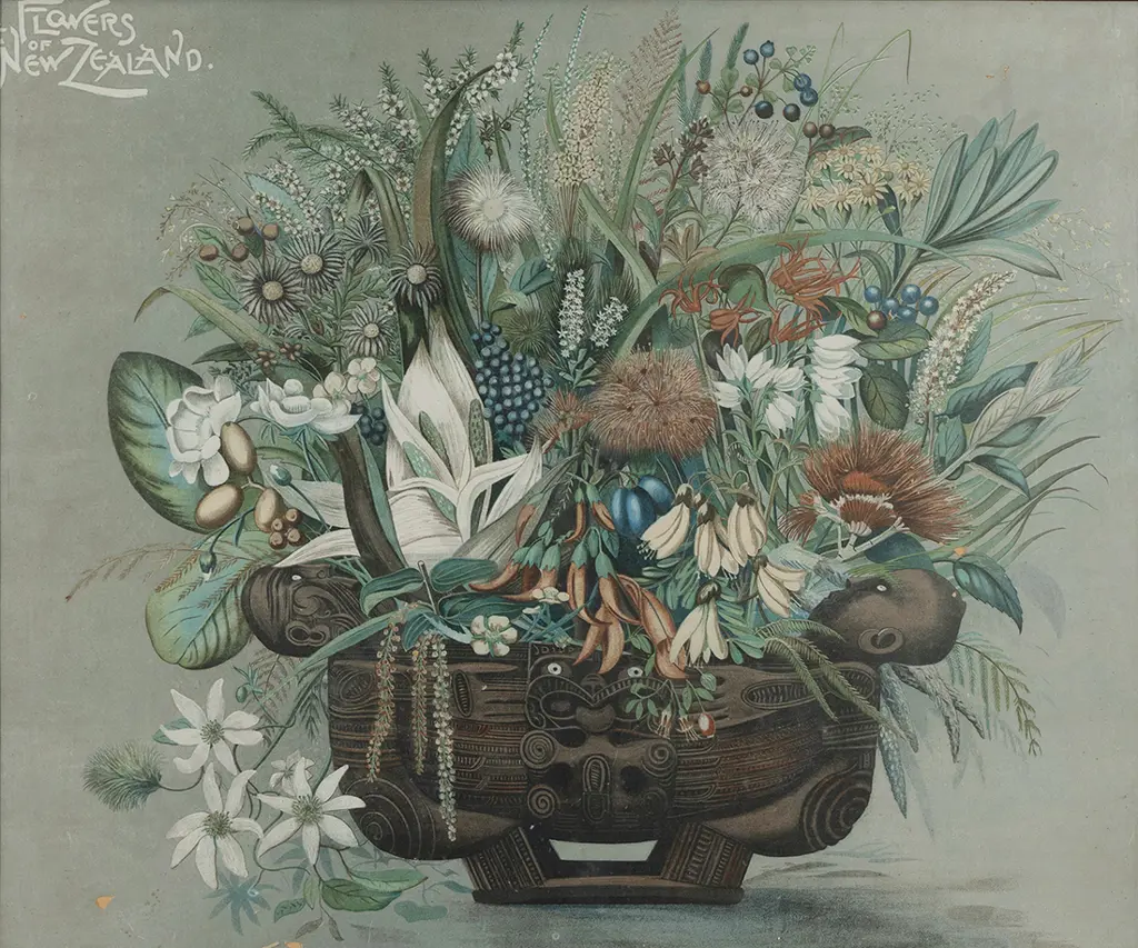 After William Huddlestone - Native Flowers Of New Zealand c1899 Image 1++