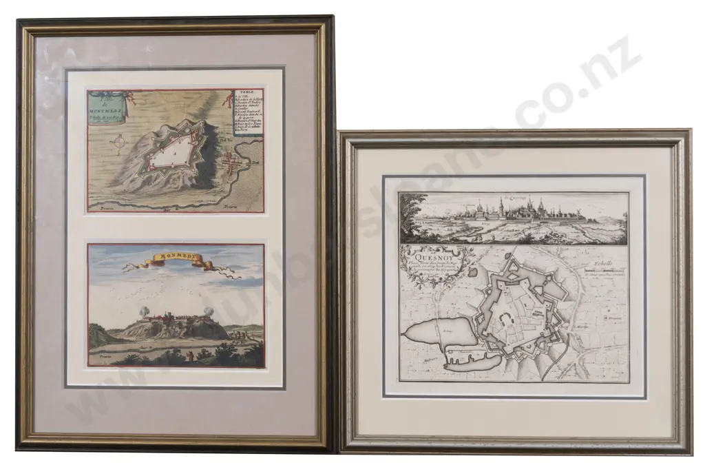 2 Small Antique European Maps Image 1++
