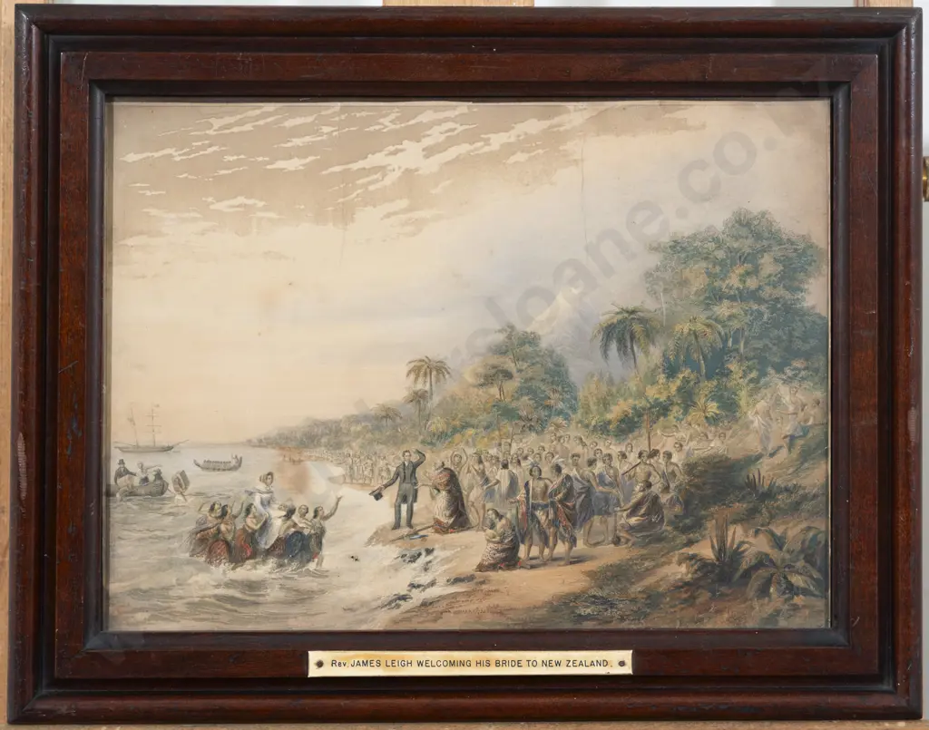 George Baxter (1804-1867) The Revd J Waterhouse superintending the landing of the missionaries at Taranaki Image 1++