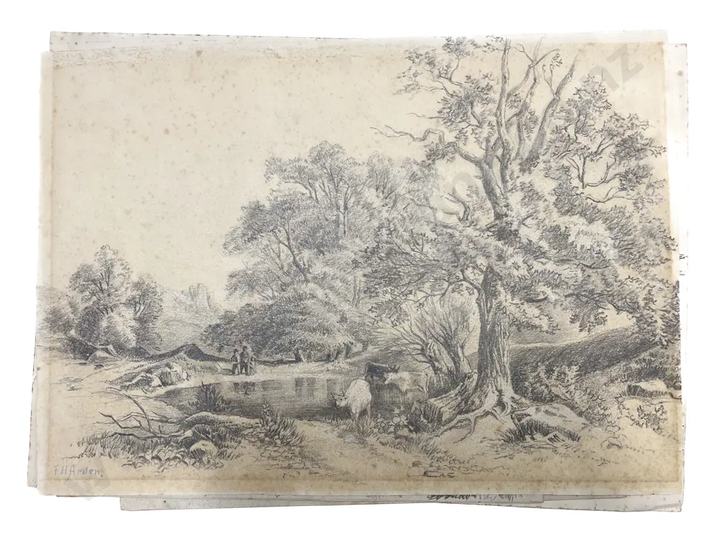 Francis & Hamar Humphrey Arden - 6 Unframed Watercolour & Pencil Sketches Image 1++