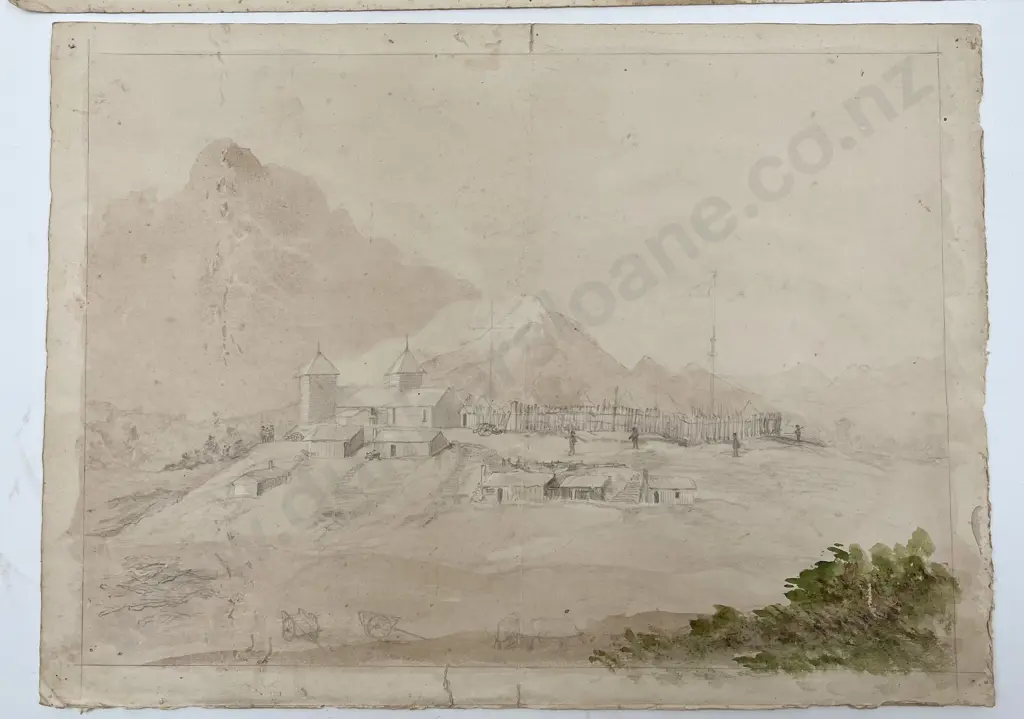 Francis Hamar Arden - A View of Omata Stockade New Plymouth Image 1++