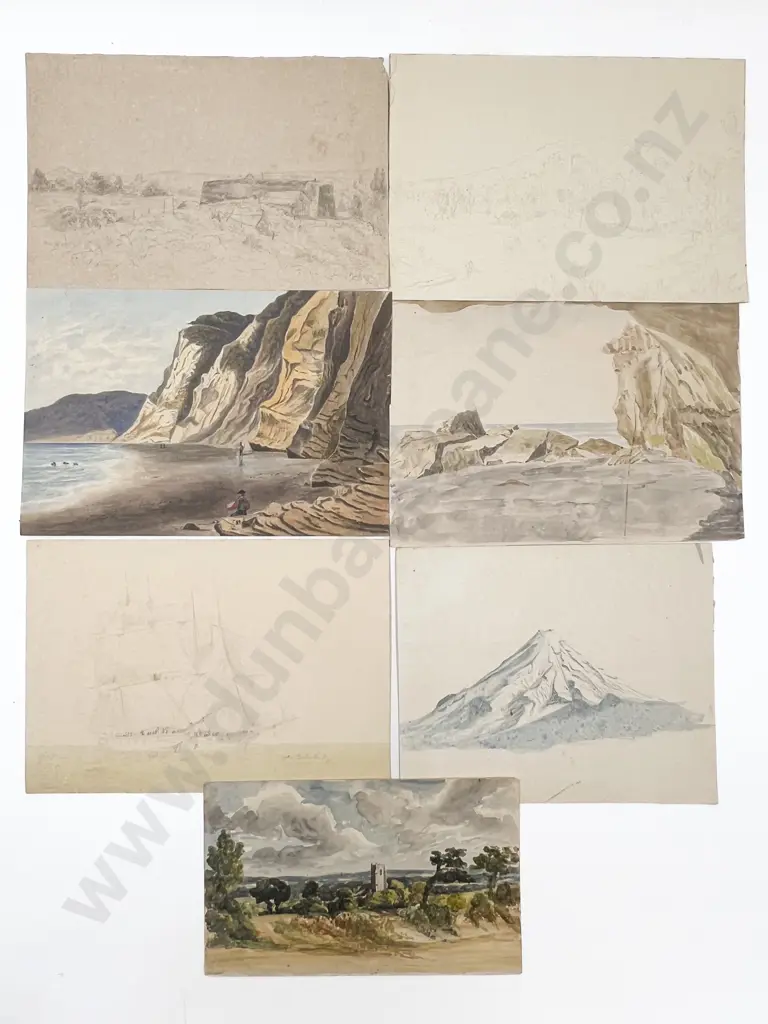 Francis & Hamar Humphrey Arden - 6 Small Unframed Watercolours & Sketches Image 1++