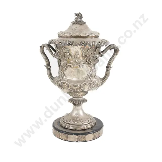 Attractive Vict S/S Two Handled Prize Cup & Cover (The Jessie Crawford Cup)