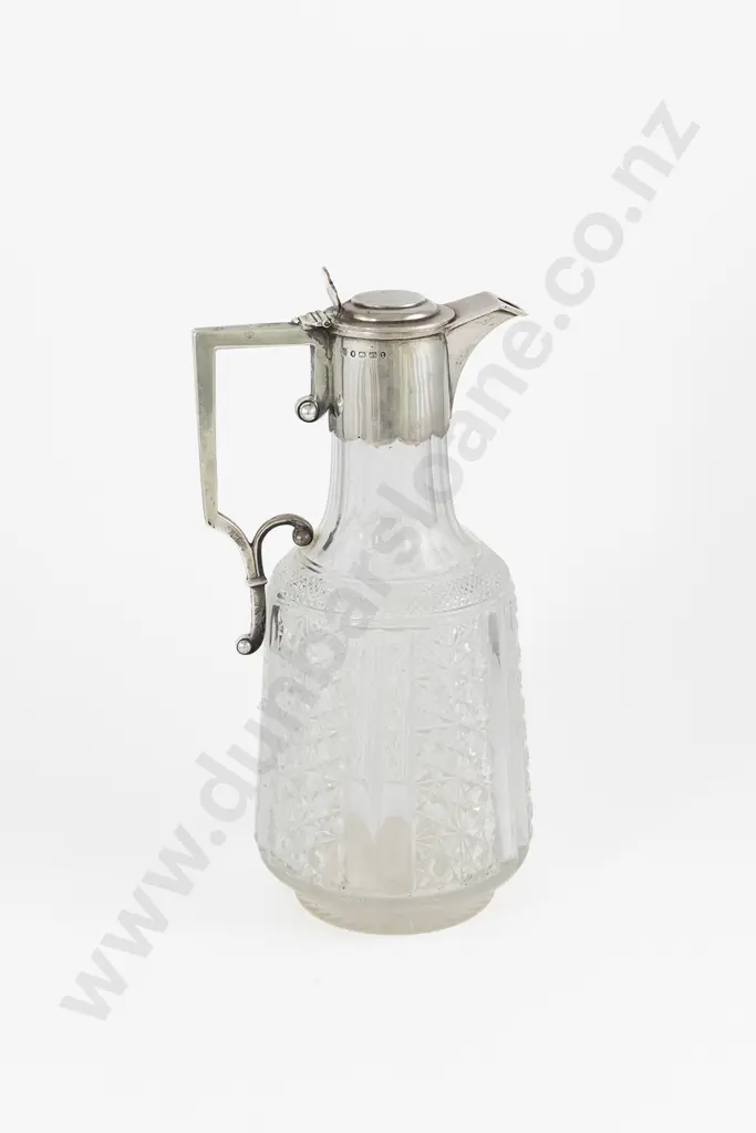 Vict S/S Mounted Cut Glass Claret Jug Image 1++