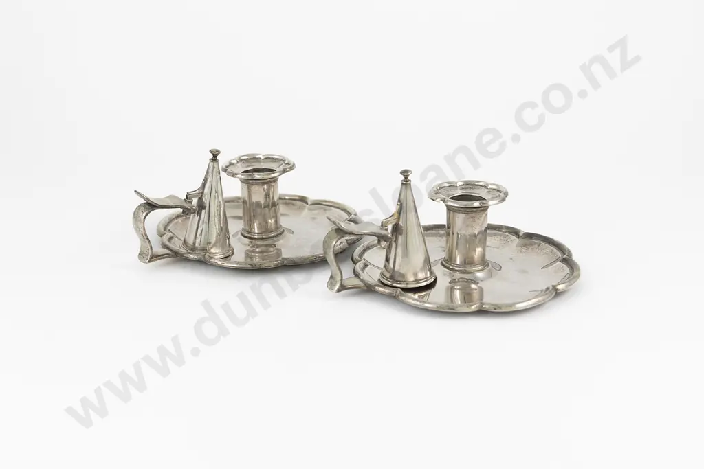 Pair Of Matched Vict S/S Chamber Candlesticks Image 1++