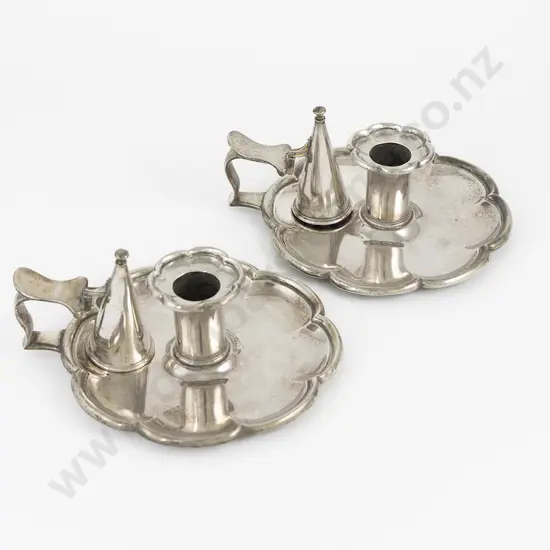 Pair Of Matched Vict S/S Chamber Candlesticks