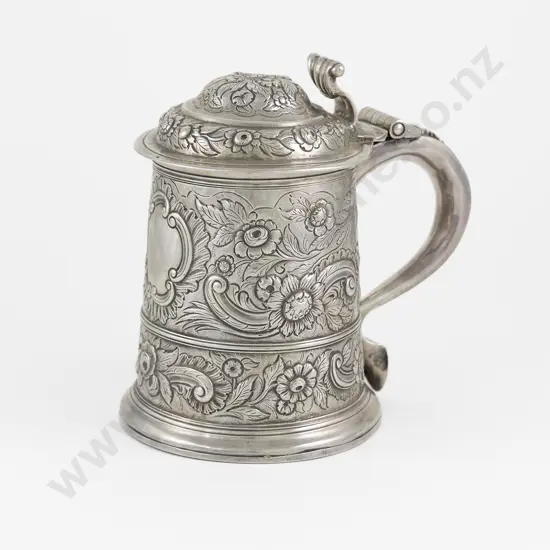 Unmarked Georgian Silver? Lidded Tankard