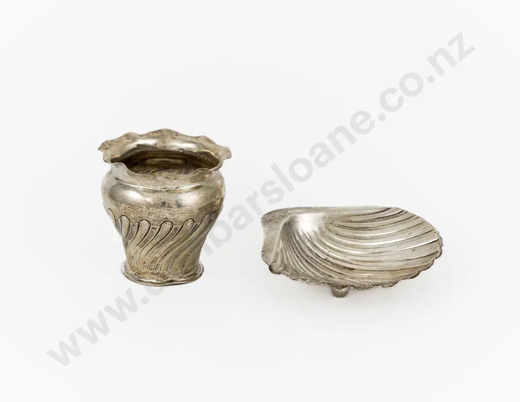 Edw VII S/S Scallop Shaped Butter Dish Image 1++