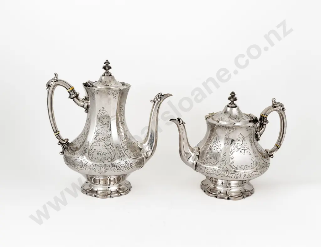 Late Vict S/P Tea & Coffee Pots Image 1++