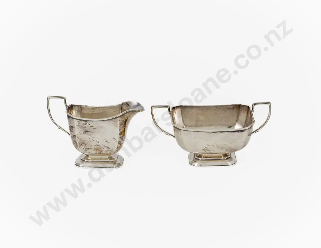 Geo V S/S Sugar Bowl and Milk Jug Image 1++
