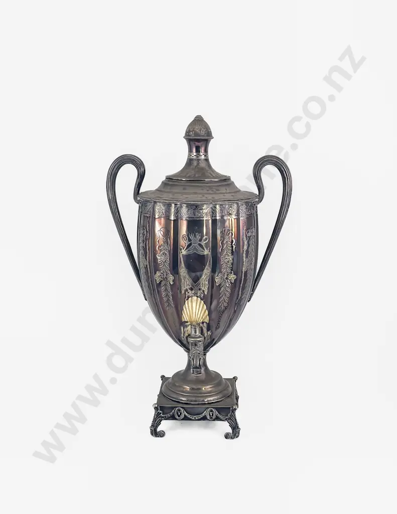 Attractive C19th Neo-Classical Style S/Plate Tea Urn Image 1++