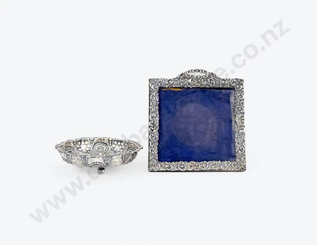 Edw VII S/S Bon Bon Dish & Small S/S Photo Frame Image 1++