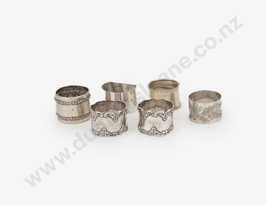 Six Various S/S Napkin Rings Image 1++