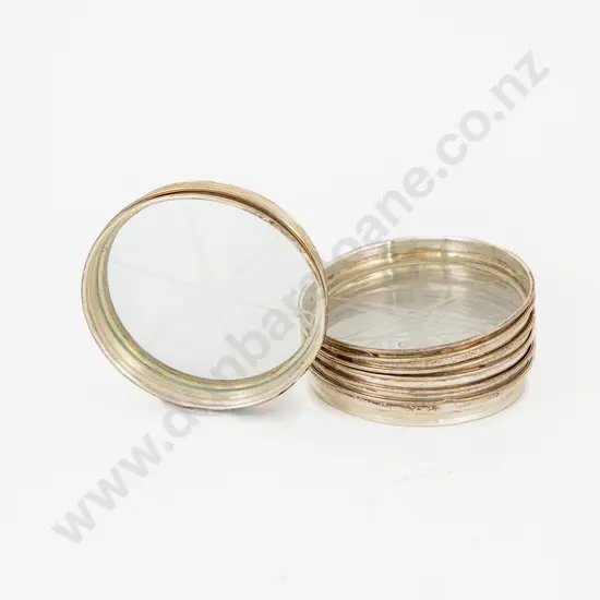 Set of Eight S/S Rimmed Glass Wine Coasters