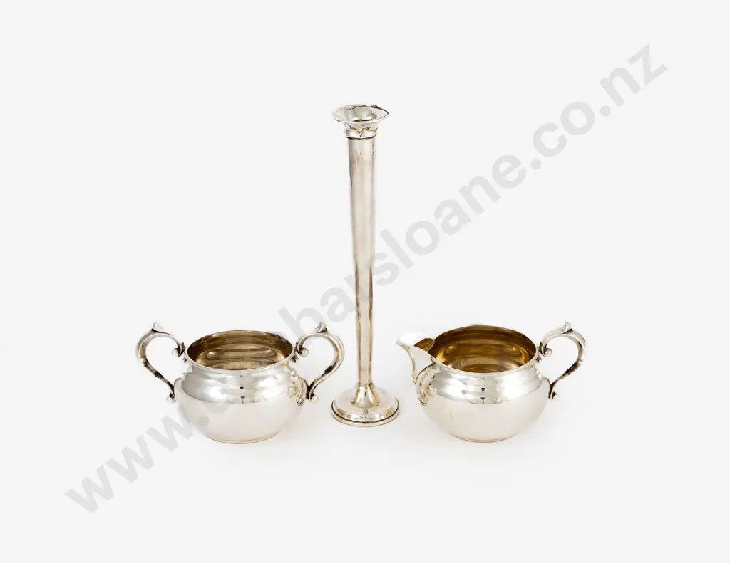 Gorham S/S Sugar Bowl & Cream Jug Image 1++