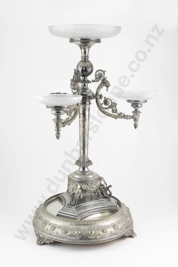 Attractive Large Vict Aesthetic Revival S/Plate Epergne Image 1++