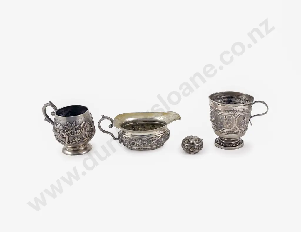 Two Indian Silver Footed Cups Image 1++