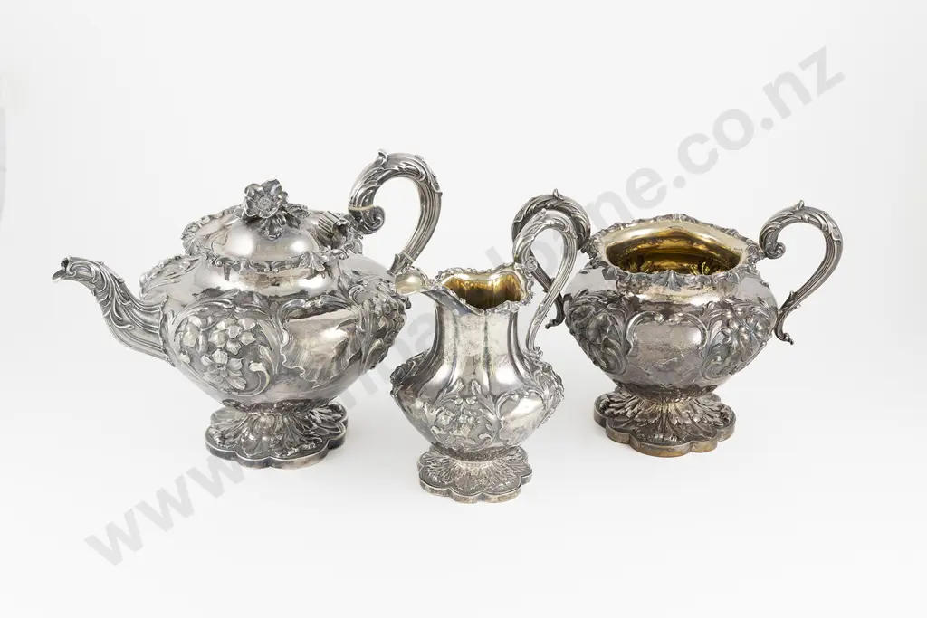 Fine Quality Early Vict S/S 3pce Teaset Image 1++