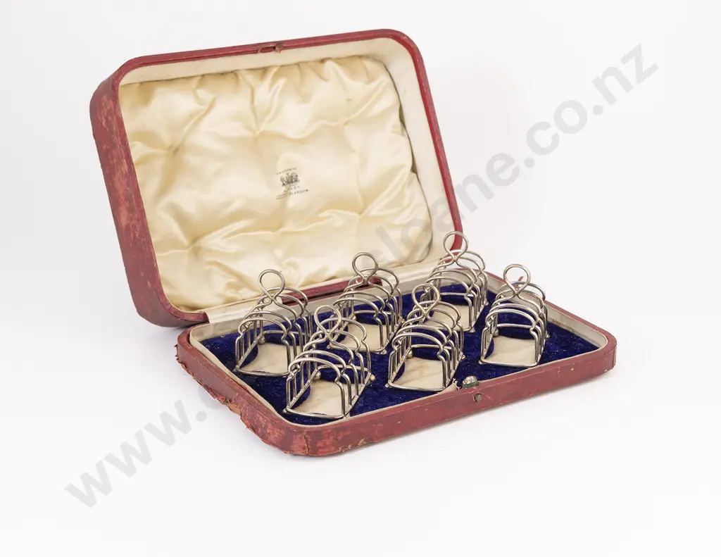 Cased Set Of Six Edw VII S/S Toast Racks Image 1++