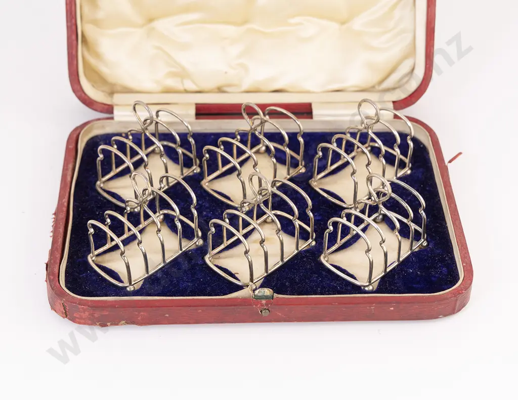 Cased Set Of Six Edw VII S/S Toast Racks Image 1++