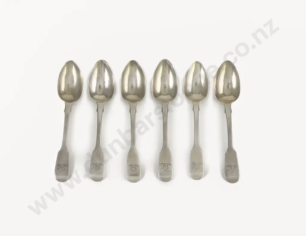 Set Of Six Wm IV S/S Teaspoons Image 1++