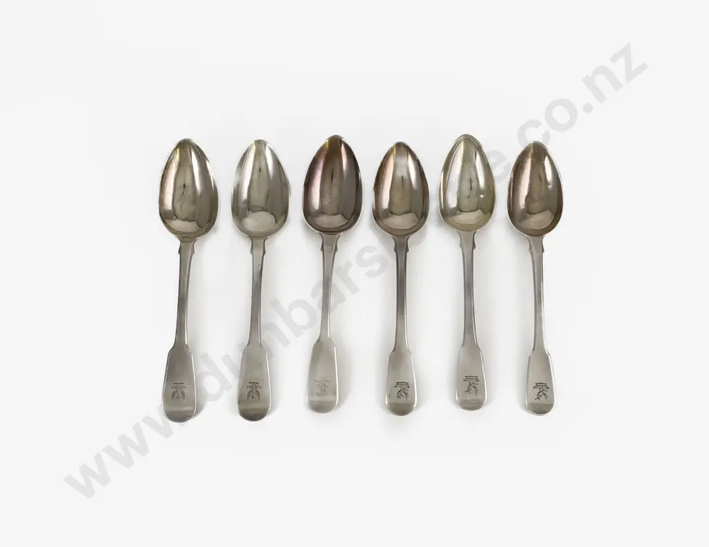 Composed Set Of Six Georgian S/S Dessert Spoons Image 1++
