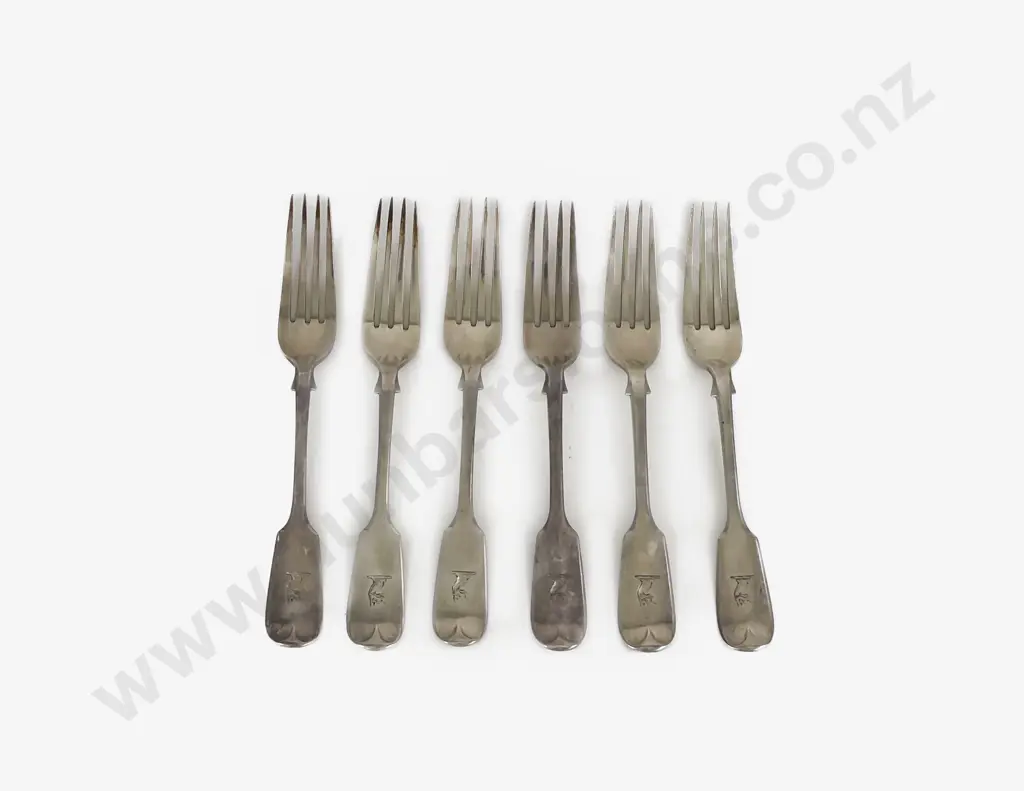 Set Of Six Vict S/S Dessert Forks Image 1++