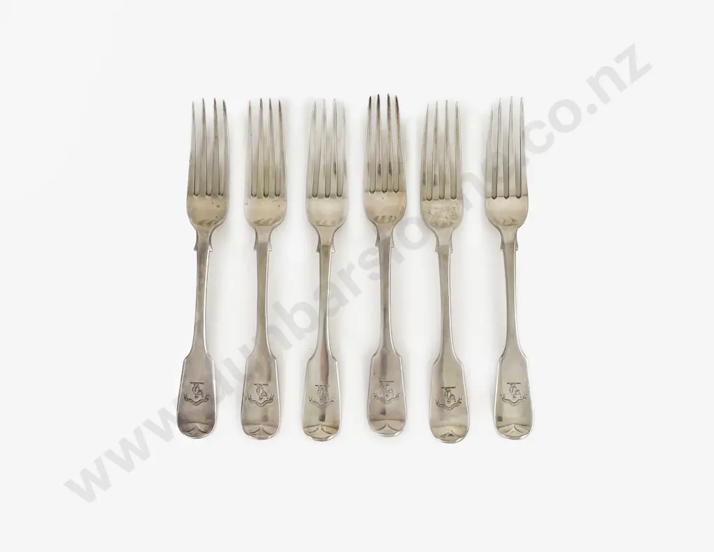 Set Of Six Vict S/S Table Forks Image 1++