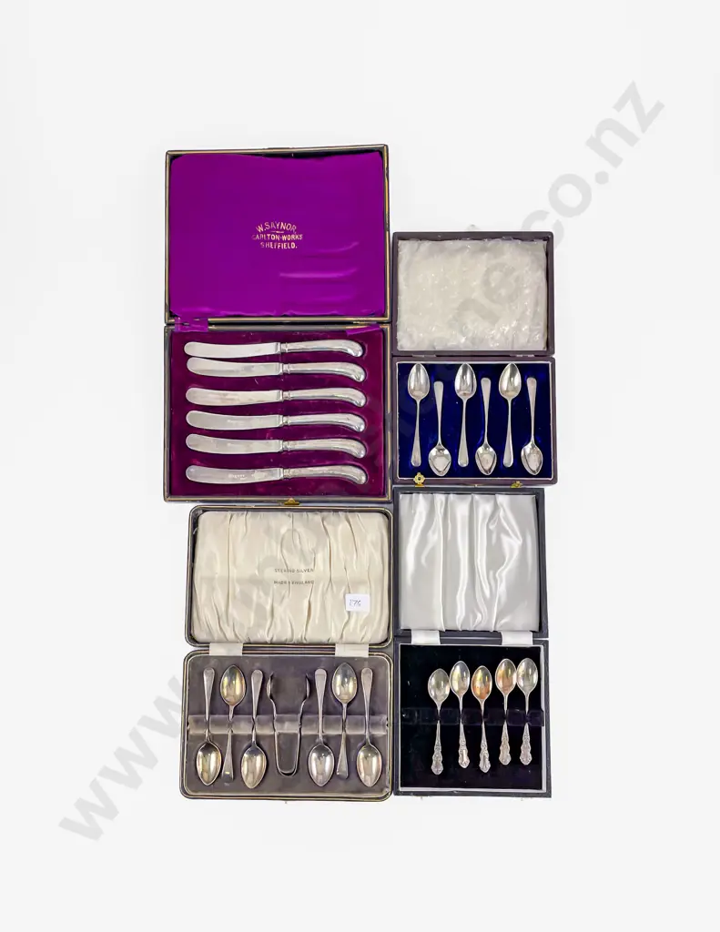 Three Cased Sets Of S/S Coffee Spoons Image 1++